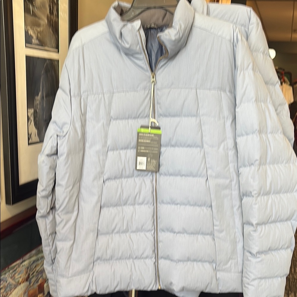 Alpine Design Blue Quilted Puffer Jacket with Stand-Up Collar